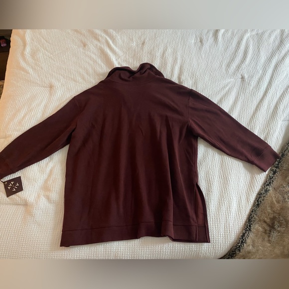 NWT Women’s Plus Size Oversized Maroon Ribbed Quarter Zip 3X - Picture 10 of 12